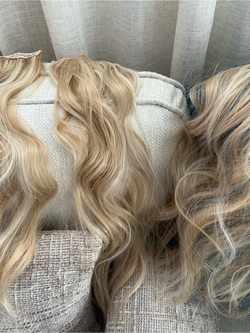 Blonde Wavy  5 Clip-In Hair Extension - beautiful Blonde shade